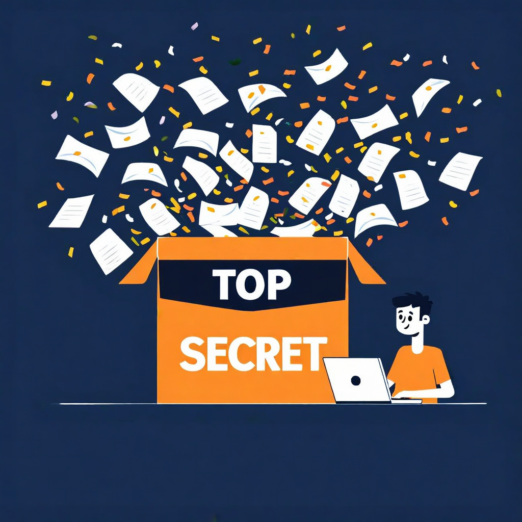 Editorial illustration: open-source box exploding with TypeScript files